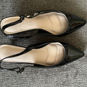 EUC black sling back sandals